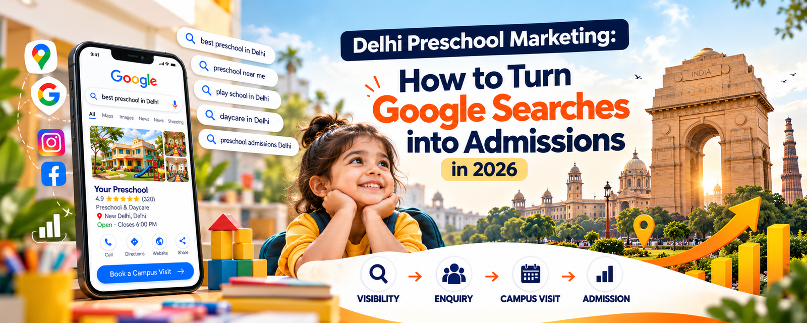 Delhi Preschool Marketing: How to Turn Google Searches into Admissions in 2026